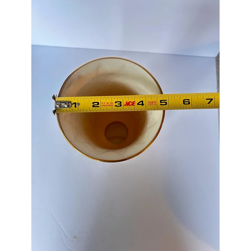 Lenox Autumn Leaf Collection Footed Vase, 24K Gold Trimmed Rim, Elegant Decor